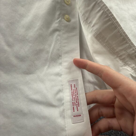 Brooks Brothers Cotton Point 17.5 34/35 Non-Iron Long Sleeve White Pocket Solid - Picture 10 of 13